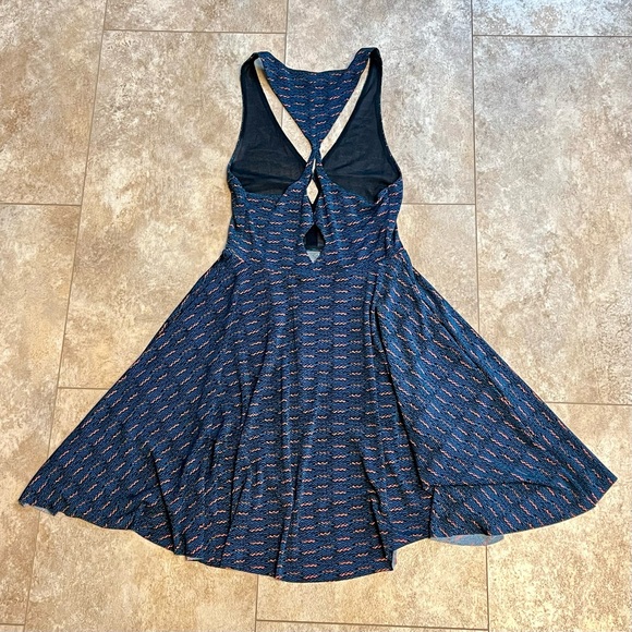 Silence + Noise Navy and Orange Strappy Mini Dress - Picture 2 of 3